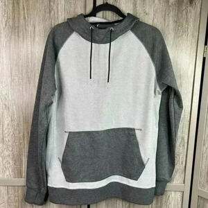 Burton Hoodie Medium Crown Color Block Gray Pockets Sz M